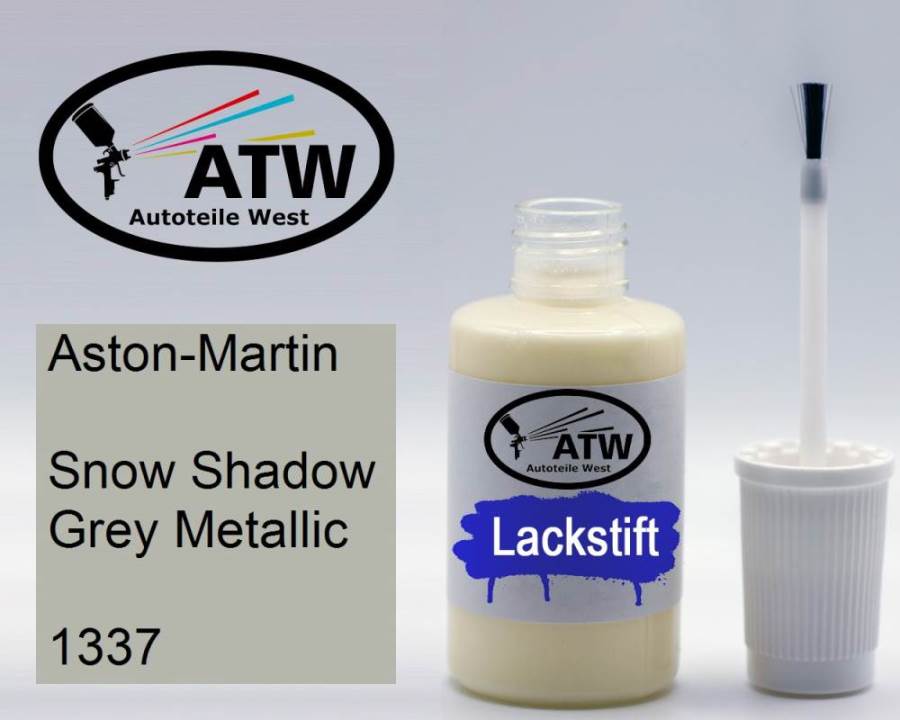 Aston-Martin, Snow Shadow Grey Metallic, 1337: 20ml Lackstift, von ATW Autoteile West.